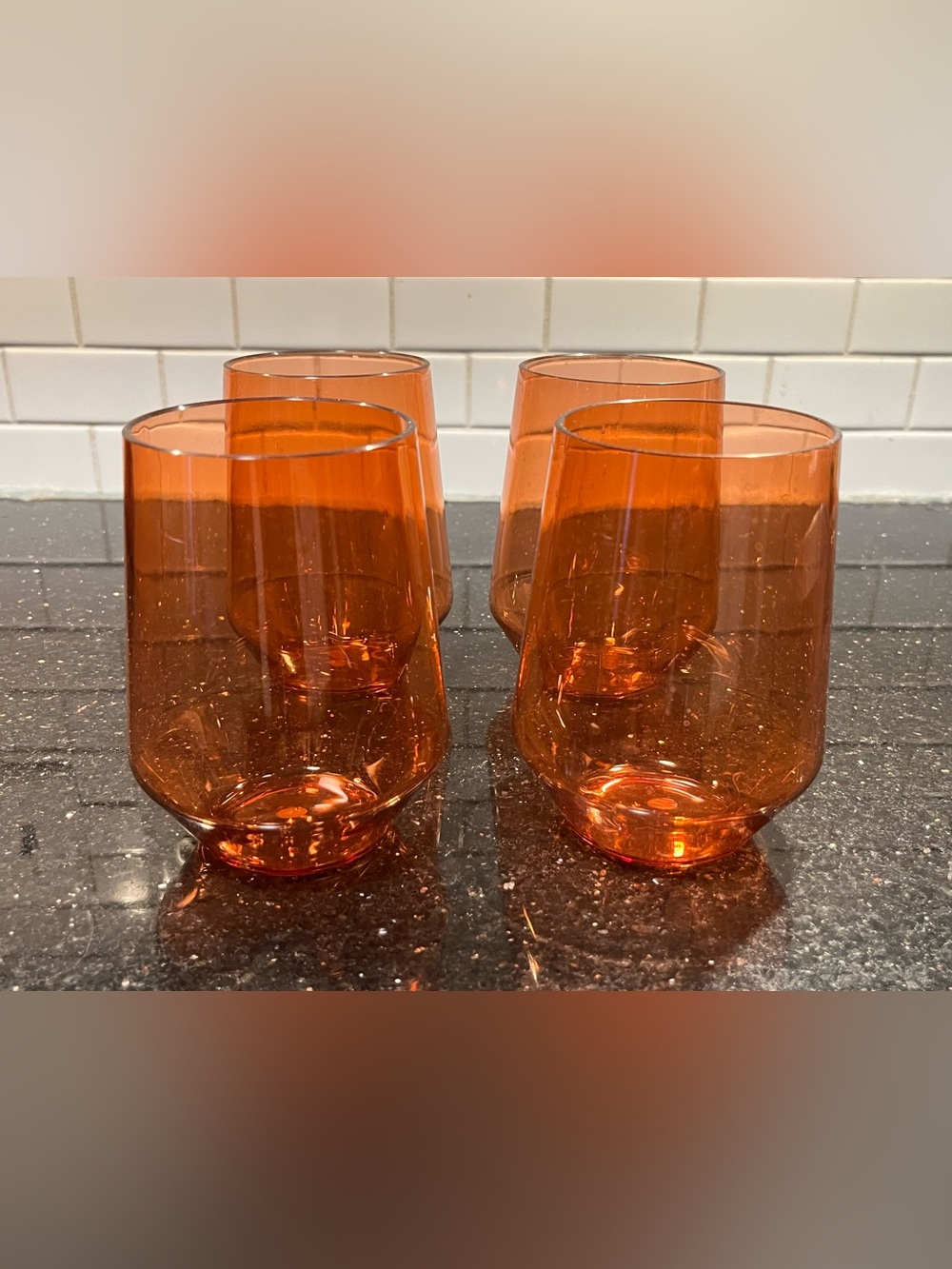 Williams Sonoma Outdoor Stemless Wine Glasses Set of 4 Sol Shatterproof
